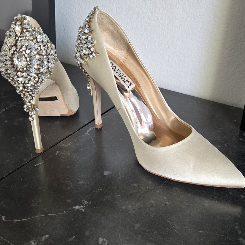 Badgley Mischka Gold Embellished Heels